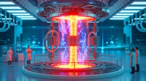 Illustration de la percée scientifique dans la fusion nucléaire. Image réalisée par IA.