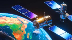 Illustration de la constellation de satellites formant un data center spatial. Image réalisée par IA.