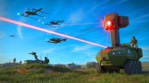Illustration de l'utilisation d'un canon laser à haute énergie par Israël en situation de combat. Image réalisée par IA.