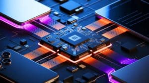 Illustration de la puce XRing O1 de Xiaomi rivalisant avec les géants technologiques. Image réalisée par IA.