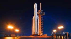 Illustration de la fusée Starship de SpaceX en préparation pour son 9e vol crucial. Image réalisée par IA.