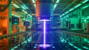 Illustration de la puissance phénoménale du laser ZEUS à l'université du Michigan. Image réalisée par IA.