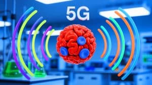 Illustration de l'impact supposé des ondes 5G sur la santé humaine. Image réalisée par IA.