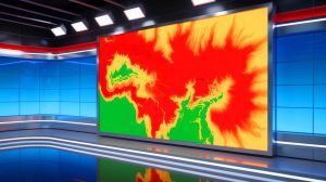 Illustration de la polémique sur les cartes météo aux couleurs accentuées pour représenter la canicule. Image réalisée par IA.