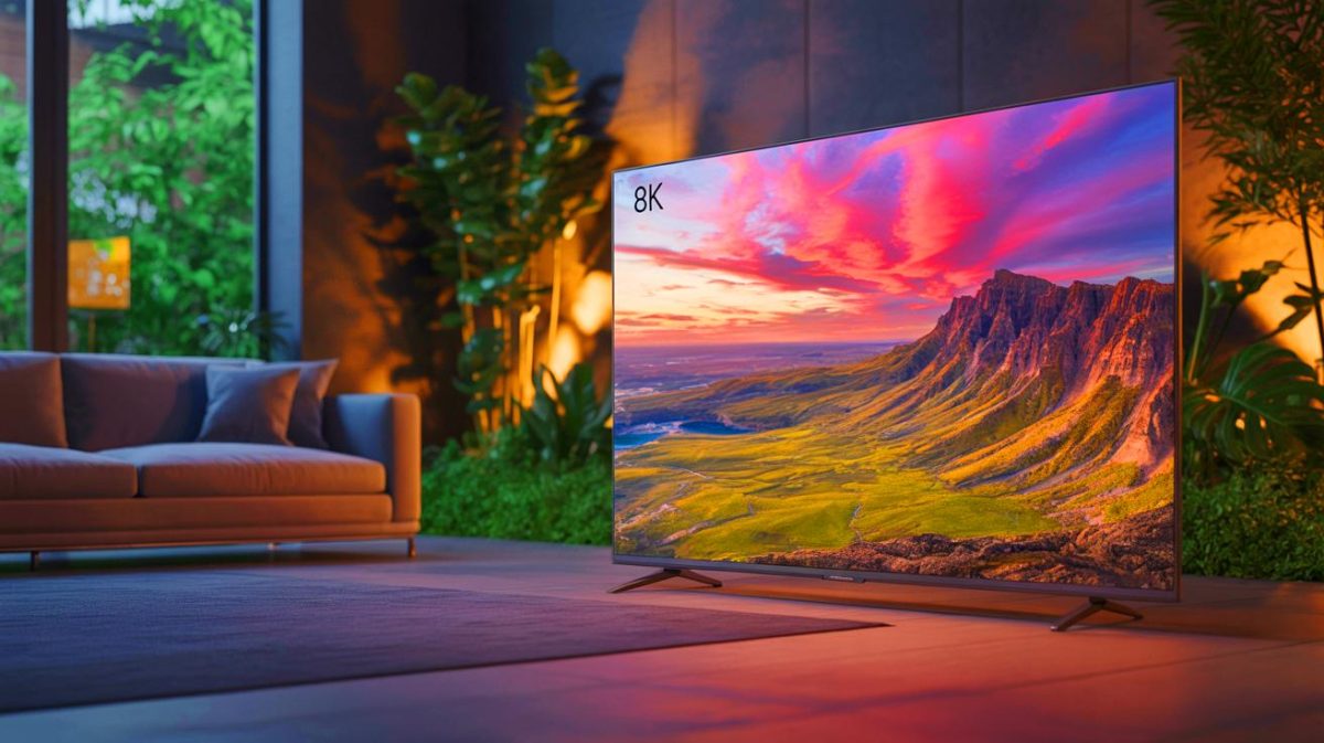 Illustration de la technologie 8K et des défis liés à son adoption. Image réalisée par IA.