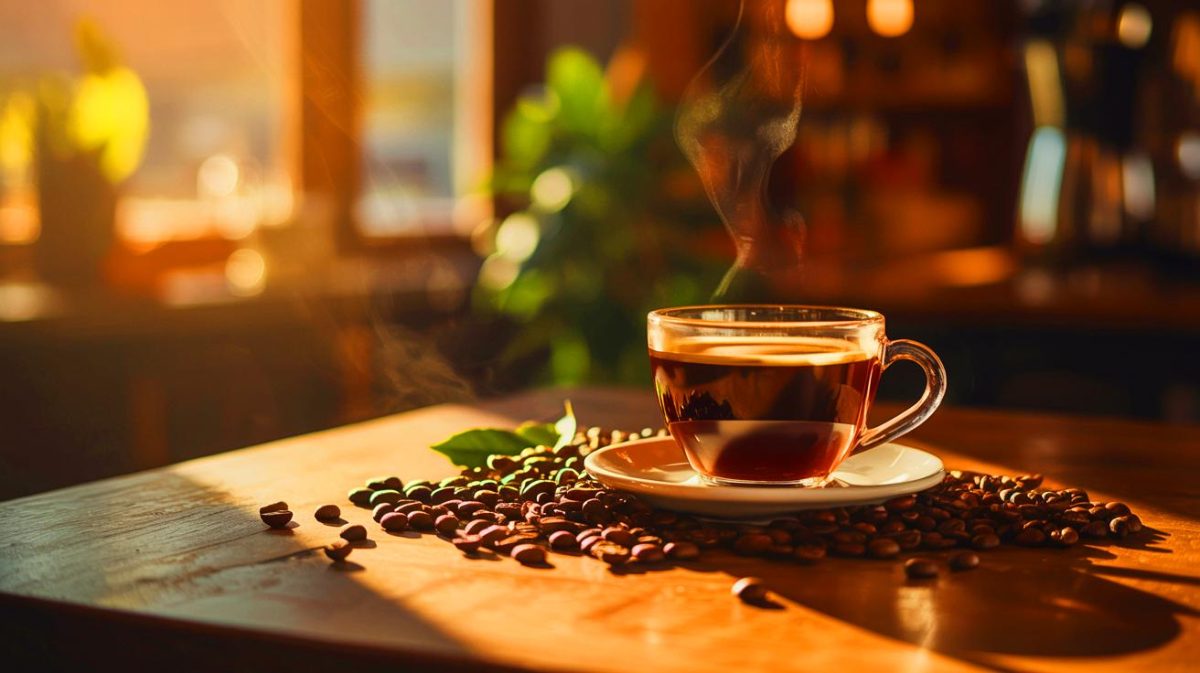 Illustration de l'impact de la consommation de café noir sur la santé. Image réalisée par IA.
