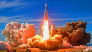 Illustration de l'explosion de l'étage supérieur du Starship de SpaceX. Image réalisée par IA.