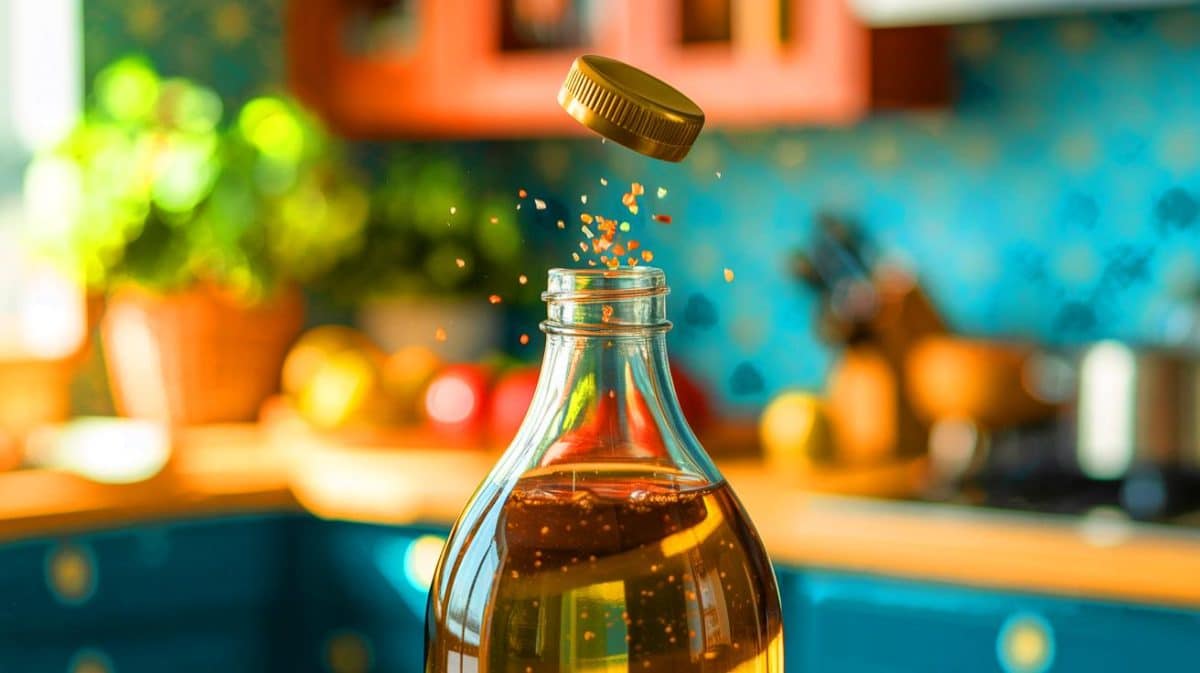 Ces nouvelles recherches bouleversantes sur les bouteilles en verre révèlent un danger insoupçonné lié aux microplastiques qui menace notre santé Illustration de la présence inattendue de microplastiques dans les bouteilles en verre. Image réalisée par IA.