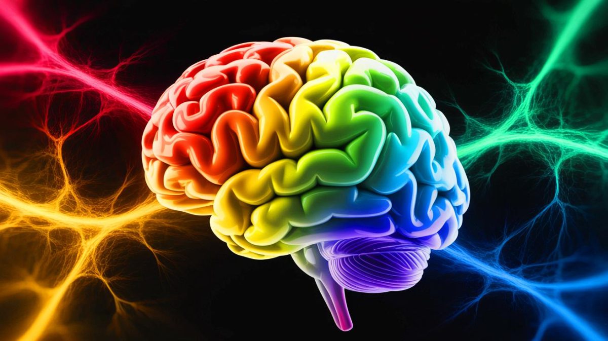 Illustration de la réorganisation cérébrale sous l'effet de la kétamine. Image réalisée par IA.