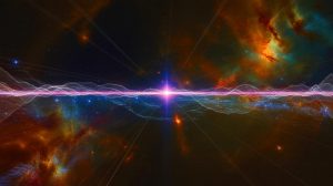 Illustration de la localisation de la matière manquante de l'Univers grâce aux sursauts radio rapides. Image réalisée par IA.