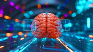 Illustration de l'impact de l'intelligence artificielle sur le cerveau humain. Image réalisée par IA.