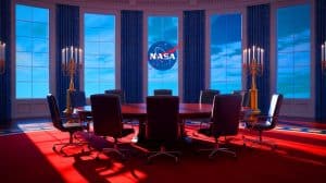 Illustration de la nomination annulée de Jared Isaacman à la tête de la Nasa. Image réalisée par IA.