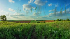 Illustration de la détection de paraffines chlorées à chaîne moyenne dans l'air de l'Oklahoma. Image réalisée par IA.