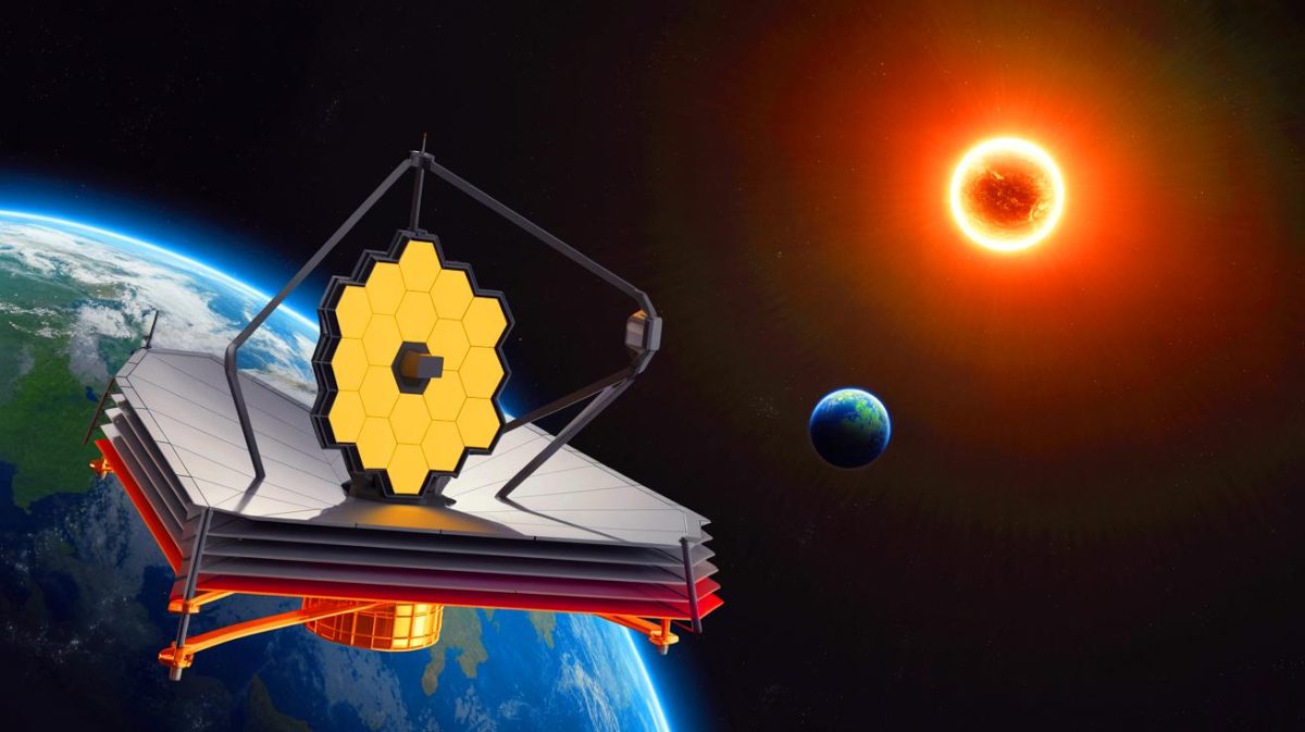 Illustration de la découverte de l'exoplanète TWA 7b par le télescope spatial James Webb. Image réalisée par IA.