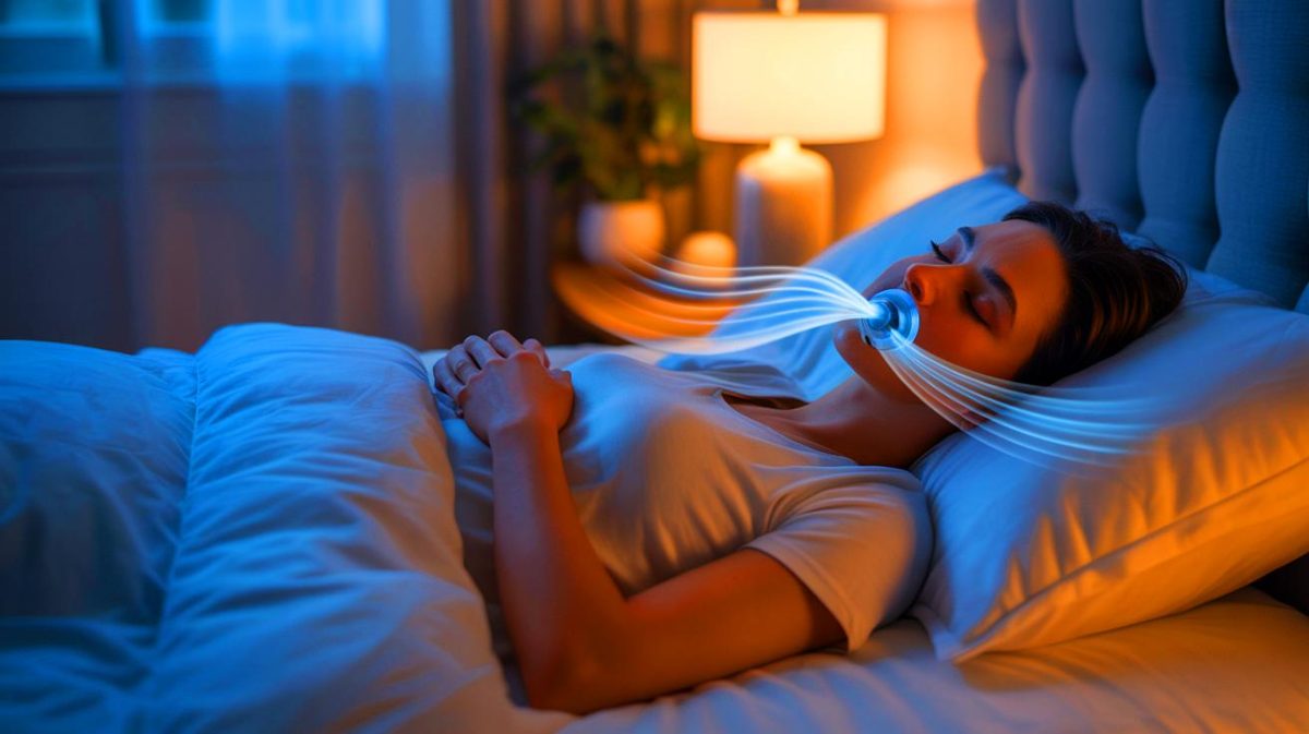 Découverte médicale bouleversante : ce nouveau traitement promet de libérer enfin des millions de personnes de l’apnée du sommeil gênante et dangereuse Illustration de la stimulation du tonus musculaire du pharynx pour traiter l'apnée du sommeil. Image réalisée par IA.