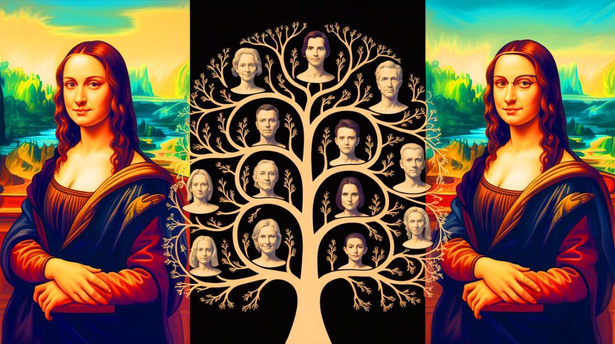Illustration de la découverte de descendants vivants potentiels de Léonard De Vinci. Image réalisée par IA.