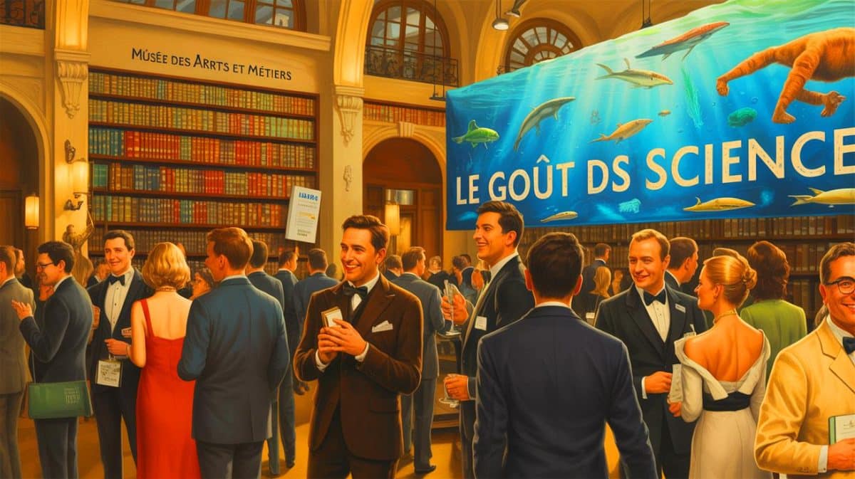 Illustration de la cérémonie de remise du prix Le Goût des Sciences au Musée des Arts et Métiers à Paris. Image réalisée par IA.