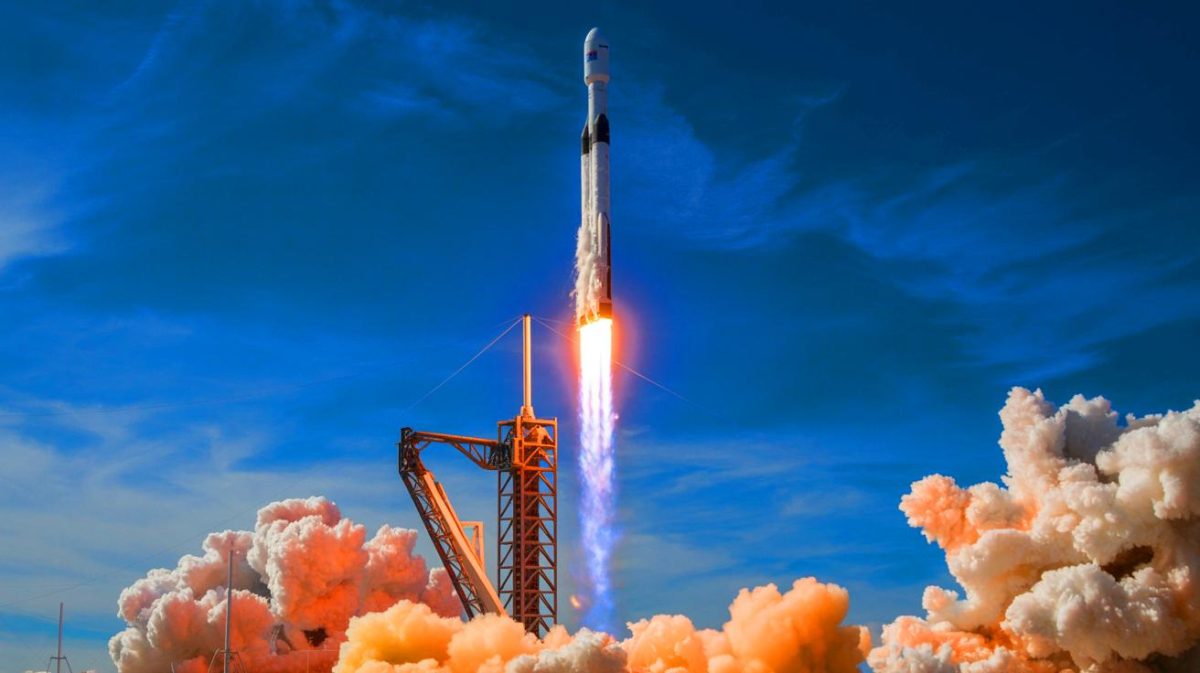 Illustration de la mission Transporter-14 de SpaceX avec la capsule Nyx en orbite terrestre basse. Image réalisée par IA.