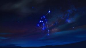 Illustration de la constellation du Dragon veillant sur l'étoile Polaire en juillet 2025. Image réalisée par IA.