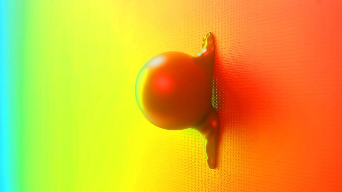 Illustration de la balle grimpant le long d'un mur vertical sans moteur. Image réalisée par IA.