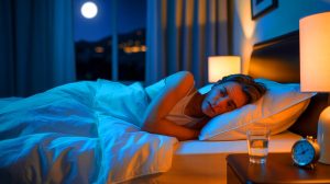 Illustration de la privation de sommeil utilisée comme traitement potentiel de l'insomnie. Image réalisée par IA.
