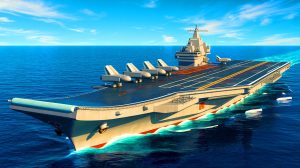Illustration de l'avancée technologique du porte-avions chinois Fujian. Image réalisée par IA.