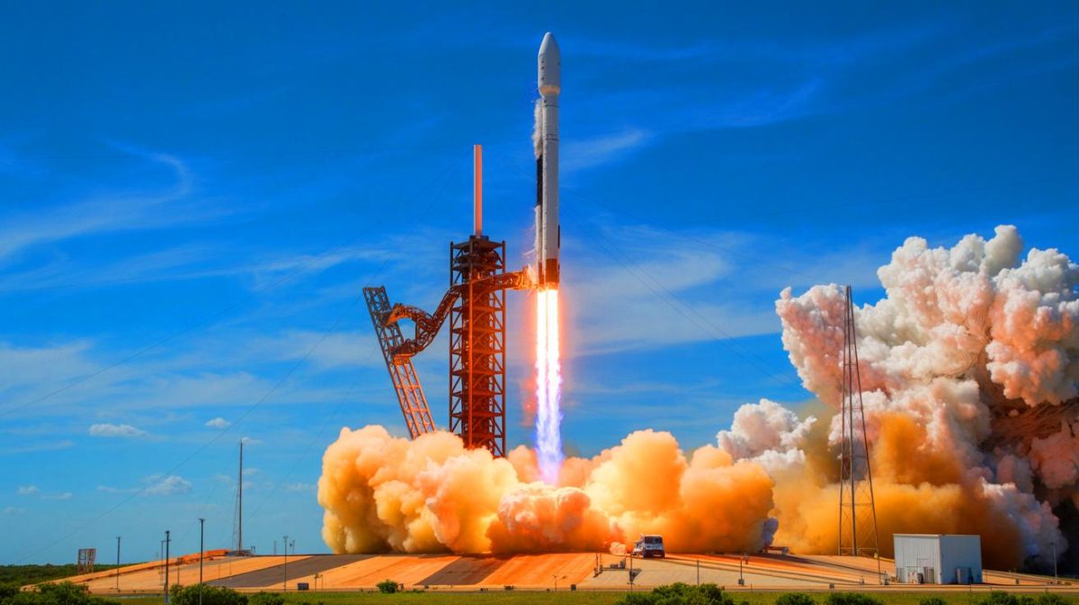 Illustration de la fusée Starship de SpaceX lors d'un test de mise à feu statique. Image réalisée par IA.