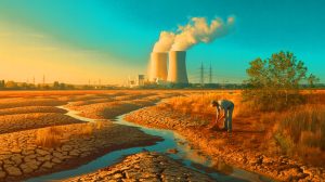 Illustration de la gestion de l'eau en France face au changement climatique. Image réalisée par IA.