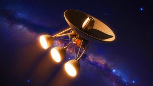 Illustration de la réactivation des propulseurs de la sonde Voyager 1 par la NASA. Image réalisée par IA.