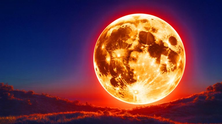 La nuit où le ciel s’embrase : découvrez la fascinante Super Pleine Lune des fraises avant qu&rsquo;il ne soit trop tard pour lever les yeux