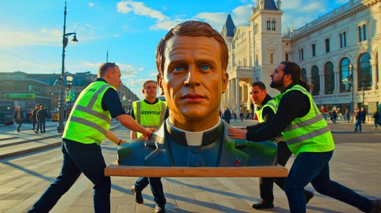 « La statue volée de Macron » : coup de théâtre au musée Grévin, Greenpeace frappe encore et bouleverse la scène artistique française