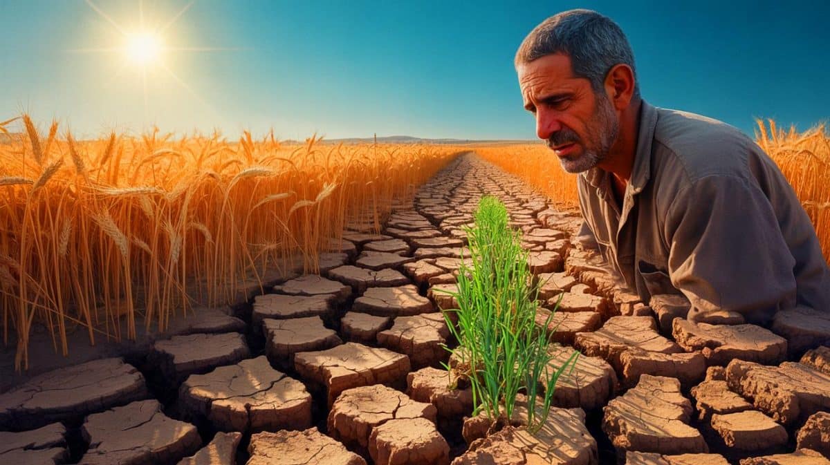 Illustration de la crise alimentaire en Syrie due à une sécheresse historique. Image réalisée par IA.