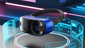 Illustration de la présentation imminente du casque de réalité mixte de Samsung. Image réalisée par IA.