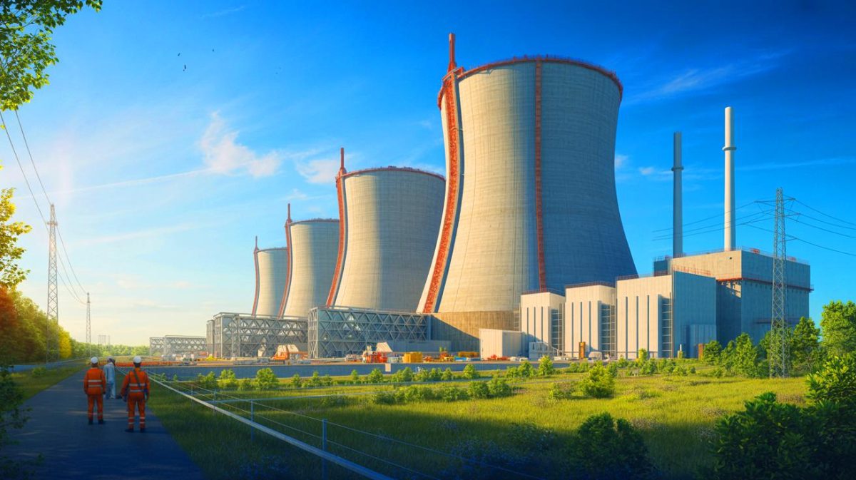 Illustration de la relance de la filière nucléaire en France avec le programme EPR2. Image réalisée par IA.