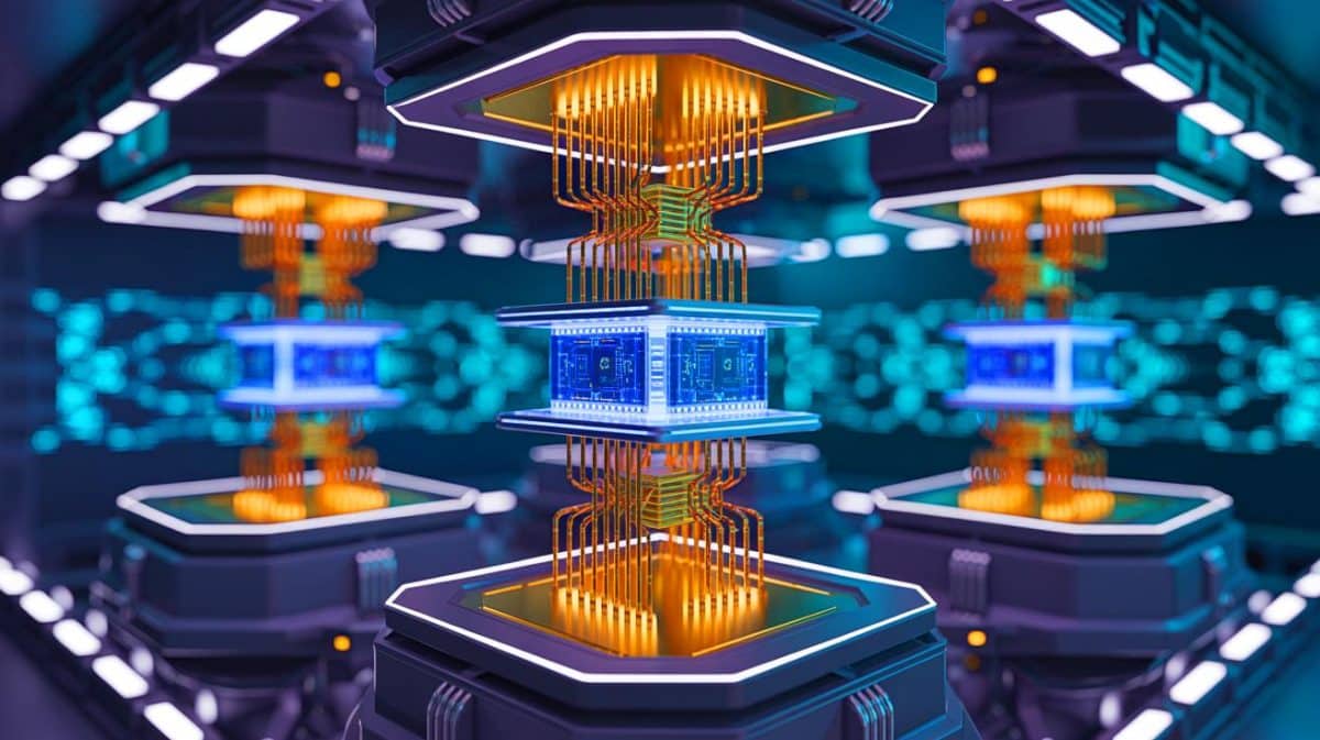 Illustration de l'intégration des circuits photoniques quantiques dans l'apprentissage automatique. Image réalisée par IA.