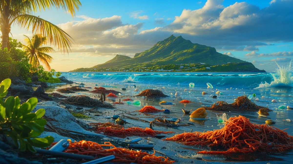 Les sombres secrets de la Réunion : ces îles paradisiaques menacées par la pollution au cadmium et l’épidémie de chikungunya Illustration de la pollution des îles et de l'épidémie de chikungunya à la Réunion. Image réalisée par IA.