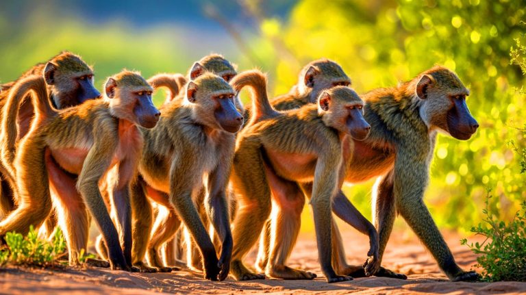 Mystère enfin résolu : ces fascinants babouins qui marchent en file indienne pour une raison inattendue et bouleversante qui va vous surprendre