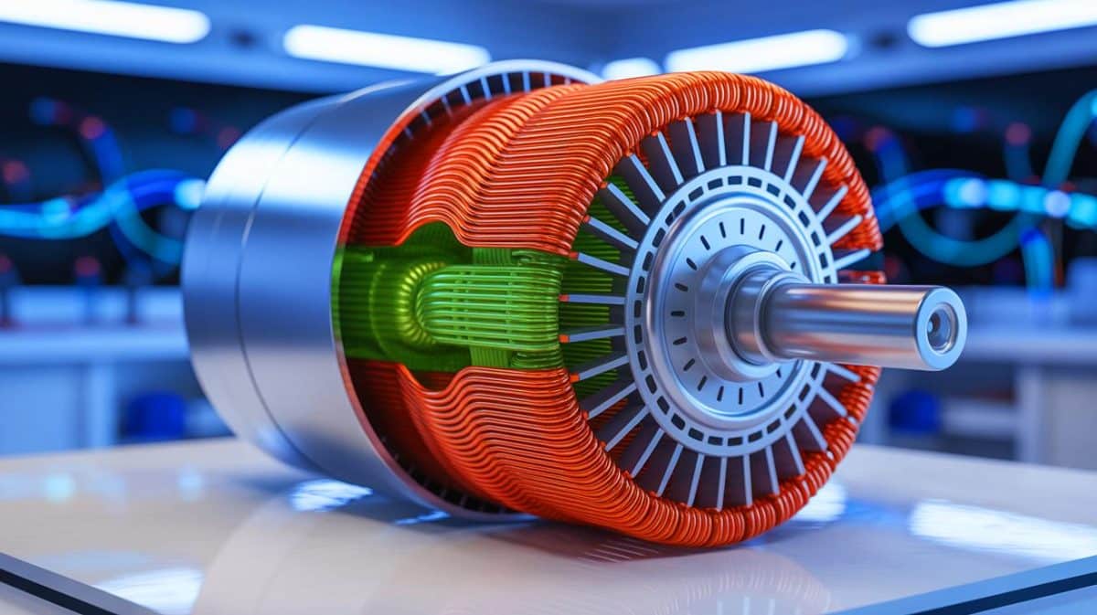 Illustration de moteurs électriques utilisant des nanotubes de carbone. Image réalisée par IA.