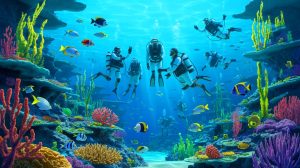 Illustration de l'initiative IPOS pour la gouvernance durable des océans. Image réalisée par IA.