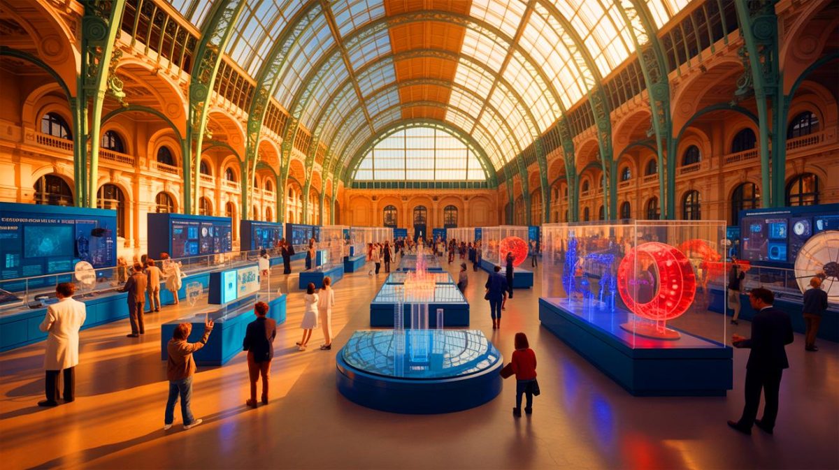 Illustration de Philippe Baptiste soutenant le maintien du Palais de la Découverte dans le Grand Palais. Image réalisée par IA.