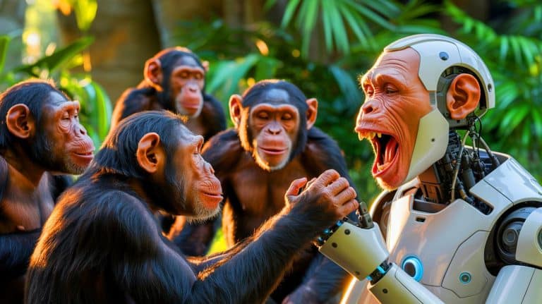 Quand les singes s&rsquo;éveillent : ces robots qui déclenchent des bâillements contagieux chez les chimpanzés, une découverte stupéfiante des scientifiques