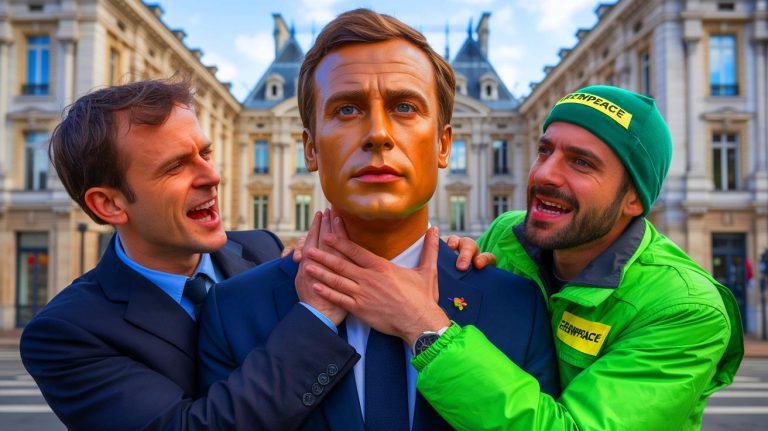 Scandale au musée Grévin : la stupéfiante disparition de la statue de Macron orchestrée par des militants de Greenpeace choque la France entière