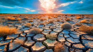 Illustration de la sécheresse touchant plus de la moitié des sols en Europe et sur le pourtour méditerranéen. Image réalisée par IA.