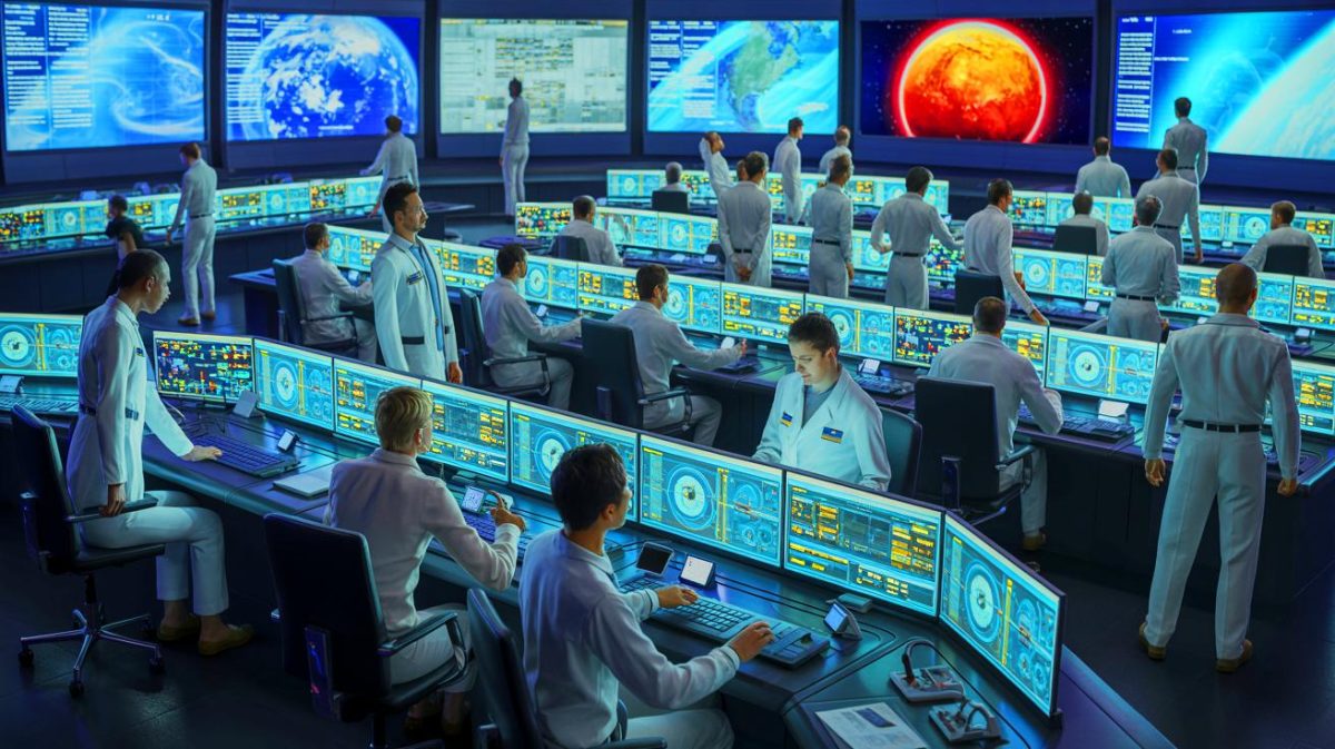 Illustration de la transformation de la NASA sous l'administration Trump, privilégiant les missions spectaculaires au détriment de la recherche scientifique. Image réalisée par IA.
