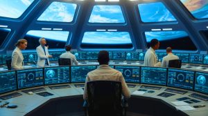 Illustration de la réduction budgétaire historique de la Nasa sous l'administration Trump. Image réalisée par IA.