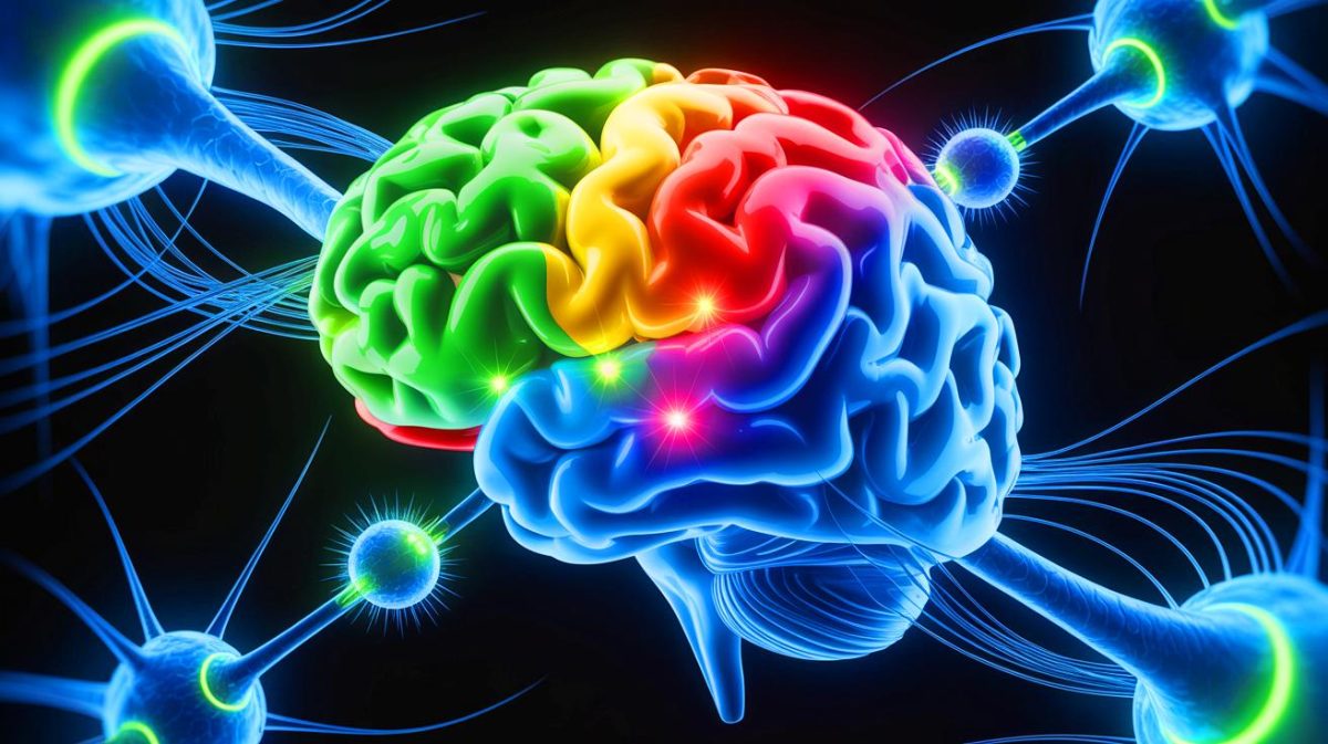 Illustration de l'aire tegmentale ventrale et ses capacités prédictives révélées par une recherche en neurosciences et intelligence artificielle. Image réalisée par IA.