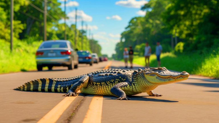 Un alligator mutant sans queue sème la panique : cette étrange créature déambulant sur une route de Louisiane défie l&rsquo;imagination des experts animaliers