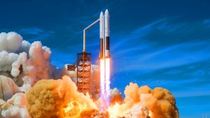 Illustration de l'explosion spectaculaire du Starship lors d'un test. Image réalisée par IA.