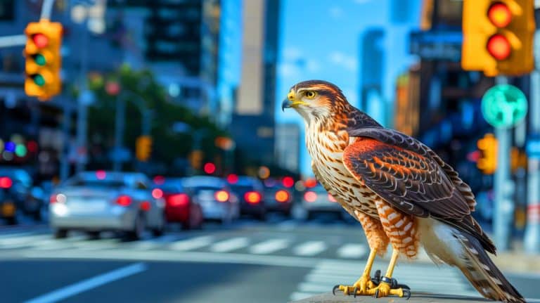 Un faucon rusé utilise ces feux de signalisation pour développer une technique de chasse inédite et bouleverser l&rsquo;équilibre naturel en ville