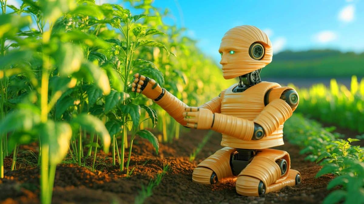 Illustration de l'utilisation du papier de riz dans la robotique douce. Image réalisée par IA.